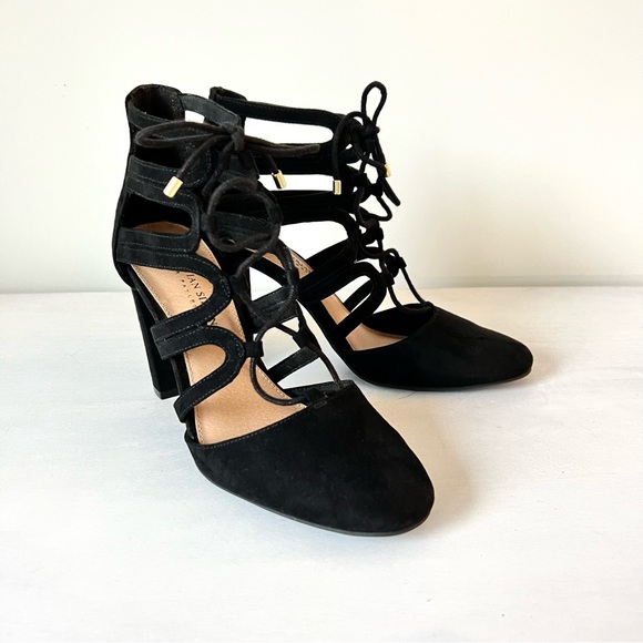 Christian Siriano for Payless Strappy Black Lace up Heels - Picture 4 of 8